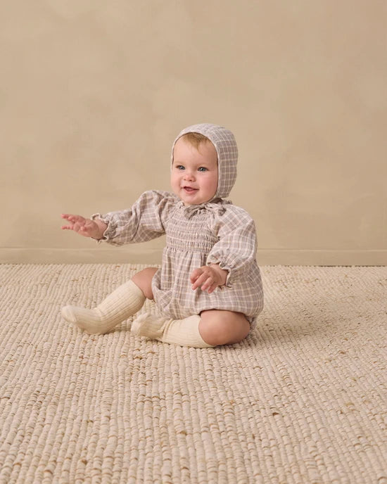 Quincy Mae - Eden Romper || Blue Gingham