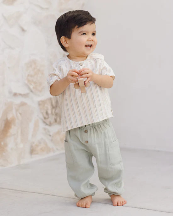 Quincy Mae - Short Sleeve Zion Shirt || Summer Stripe