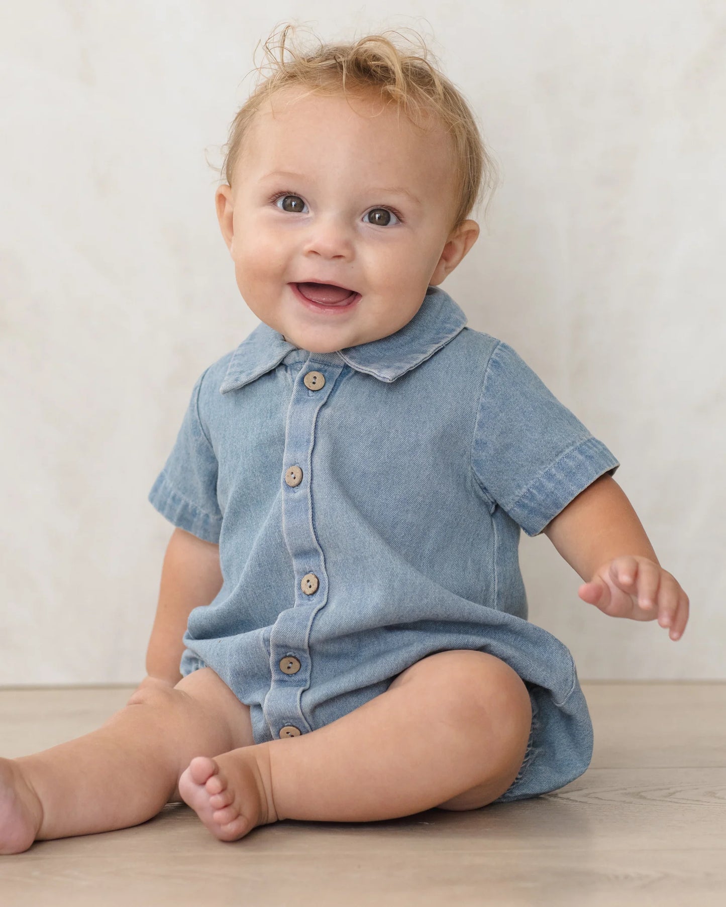 Quincy Mae - Matteo Romper Lightweight || Denim