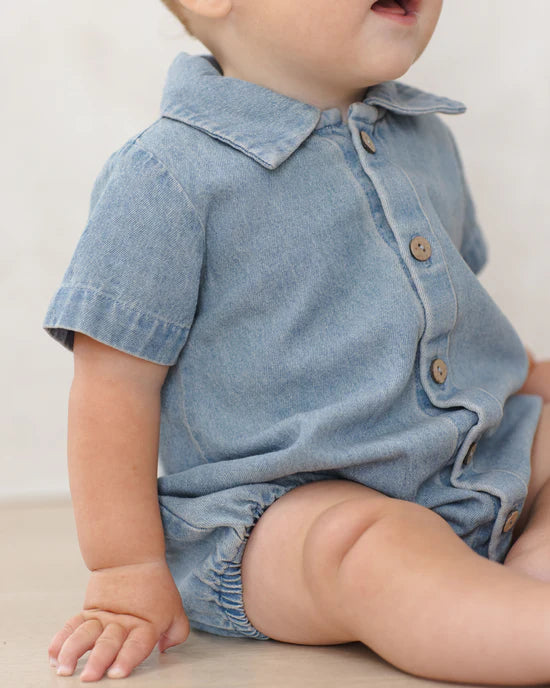 Quincy Mae - Matteo Romper Lightweight || Denim
