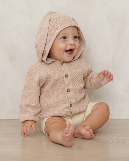 Quincy Mae - Bunny Knit Sweater || Heathered Latte