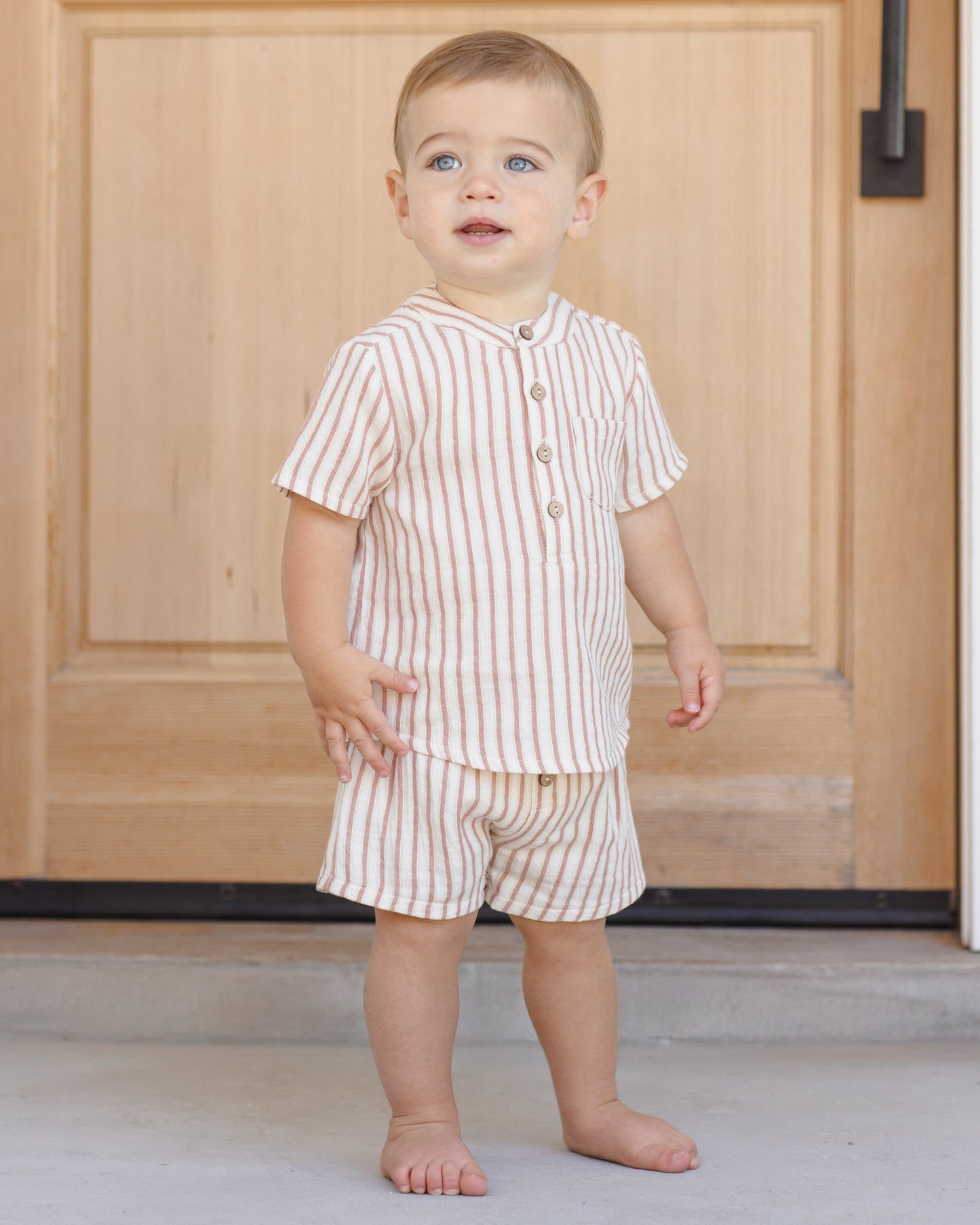 Quincy Mae - Woven Short || Vintage Stripe