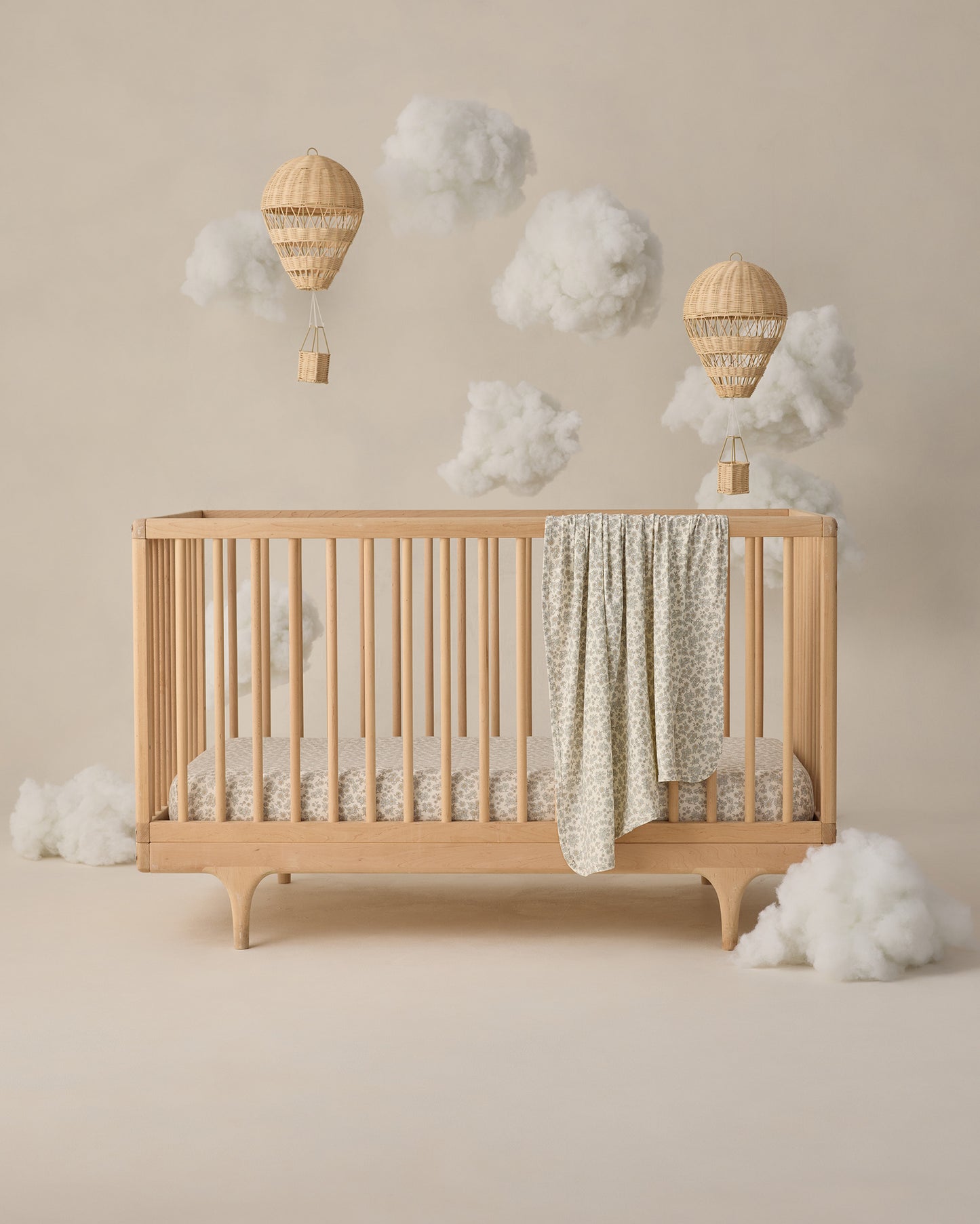 Quincy Mae - Bamboo Swaddle || Blue Floral