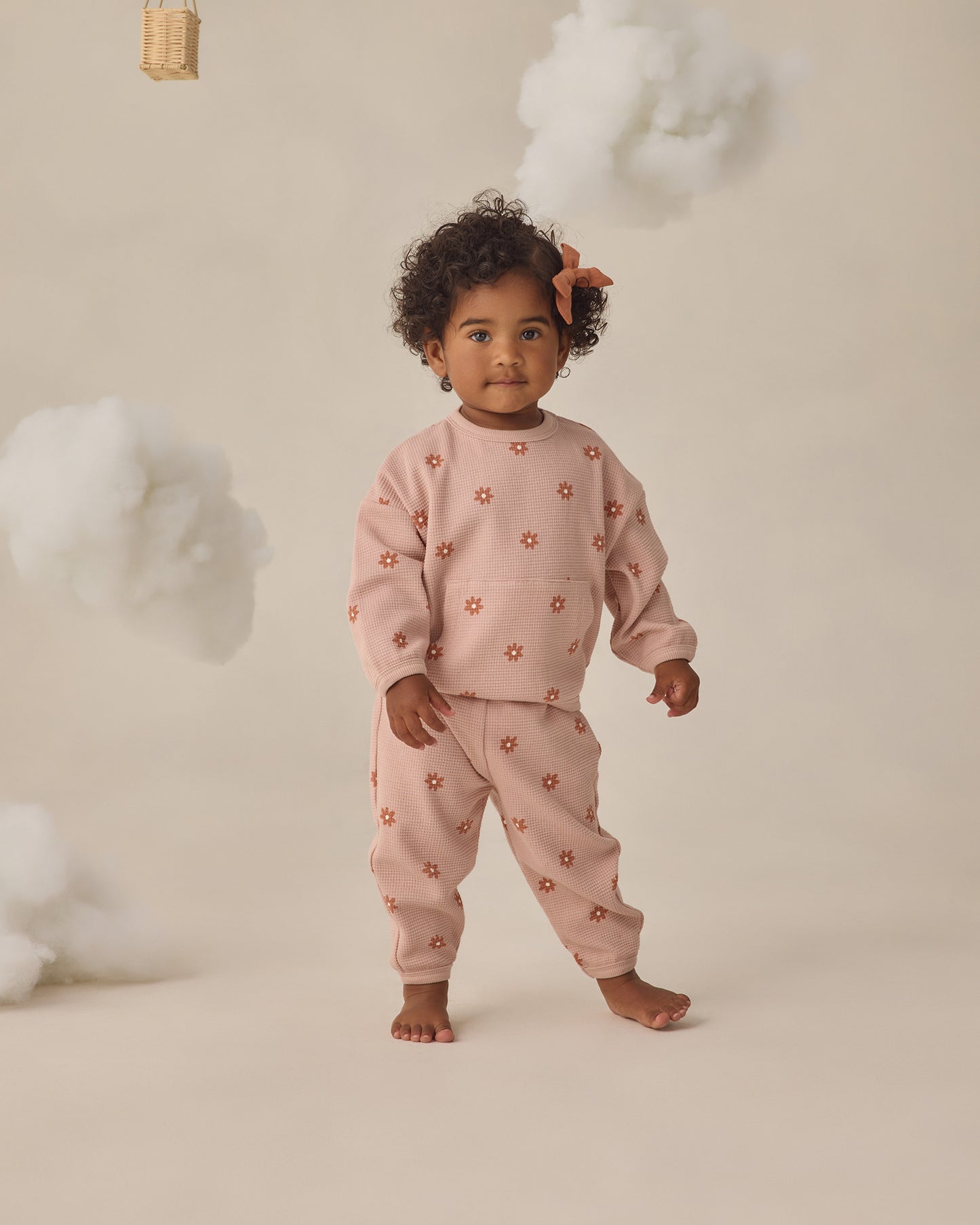 Quincy Mae - Waffle Sweater Set || Pink Daisy