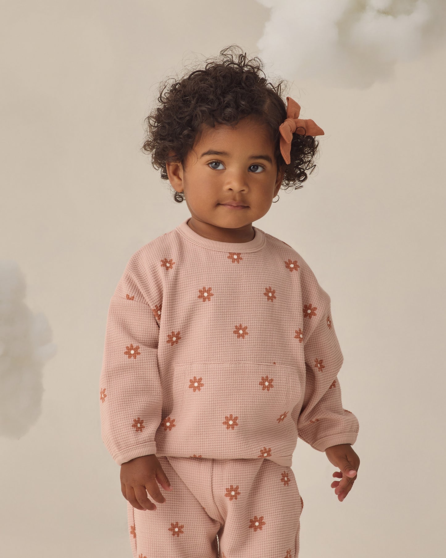 Quincy Mae - Waffle Sweater Set || Pink Daisy