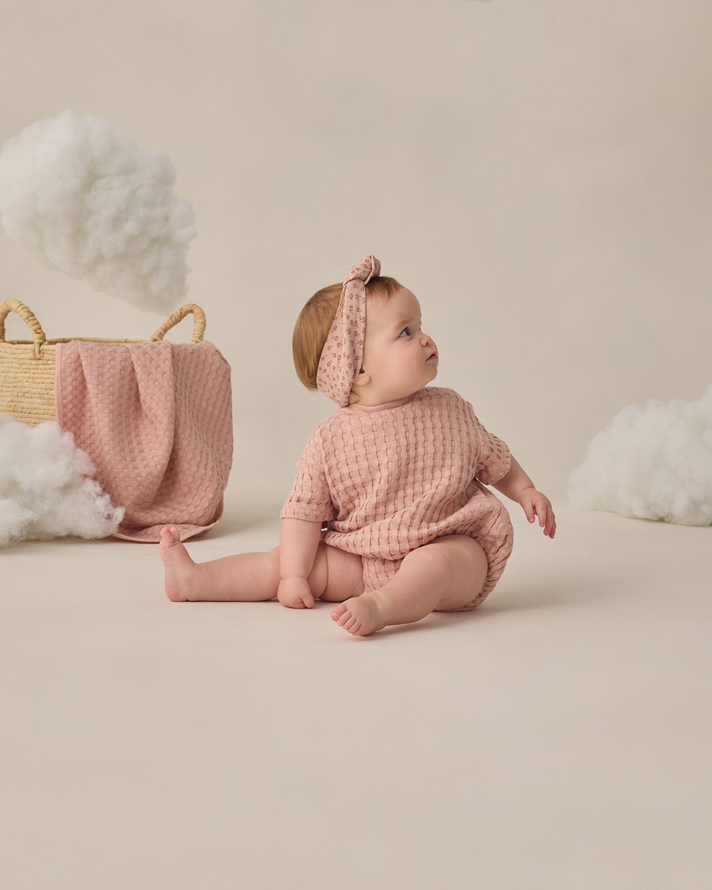 Quincy Mae - Relaxed Bubble Romper || Blush