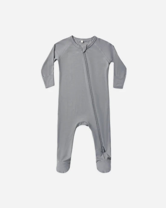 Quincy Mae - Bamboo Zip Footie || Slate