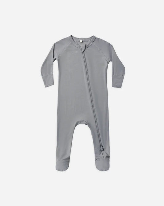Quincy Mae - Bamboo Zip Footie || Slate