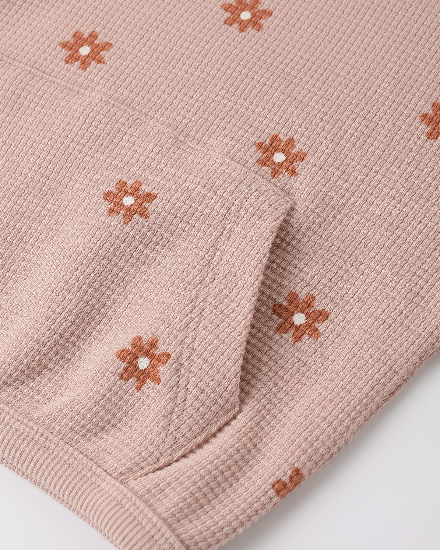 Quincy Mae - Waffle Sweater Set || Pink Daisy