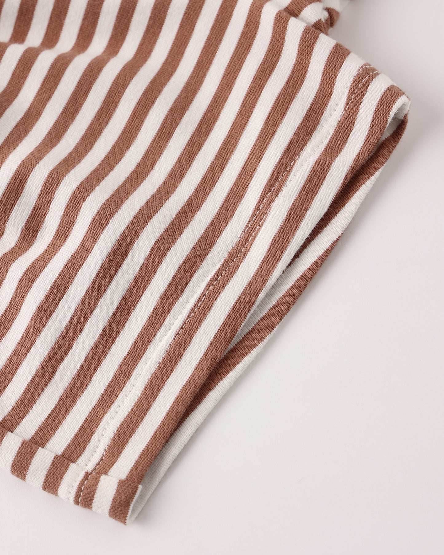 Quincy Mae - Boxy Pocket Tee + Short Set || Poppy Stripe
