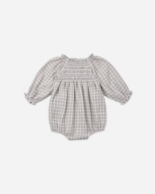 Quincy Mae - Eden Romper || Blue Gingham