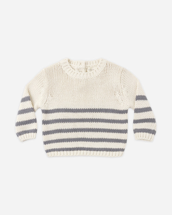 Quincy Mae - Rex Sweater || Slate Stripe