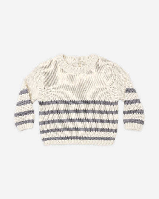 Quincy Mae - Rex Sweater || Slate Stripe