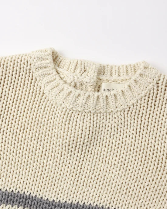 Quincy Mae - Rex Sweater || Slate Stripe
