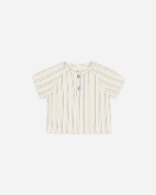 Quincy Mae - Short Sleeve Zion Shirt || Summer Stripe