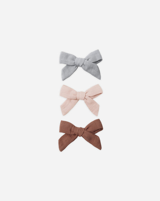 Quincy Mae - Bow w/ Clip || Sky, Blush, Poppy