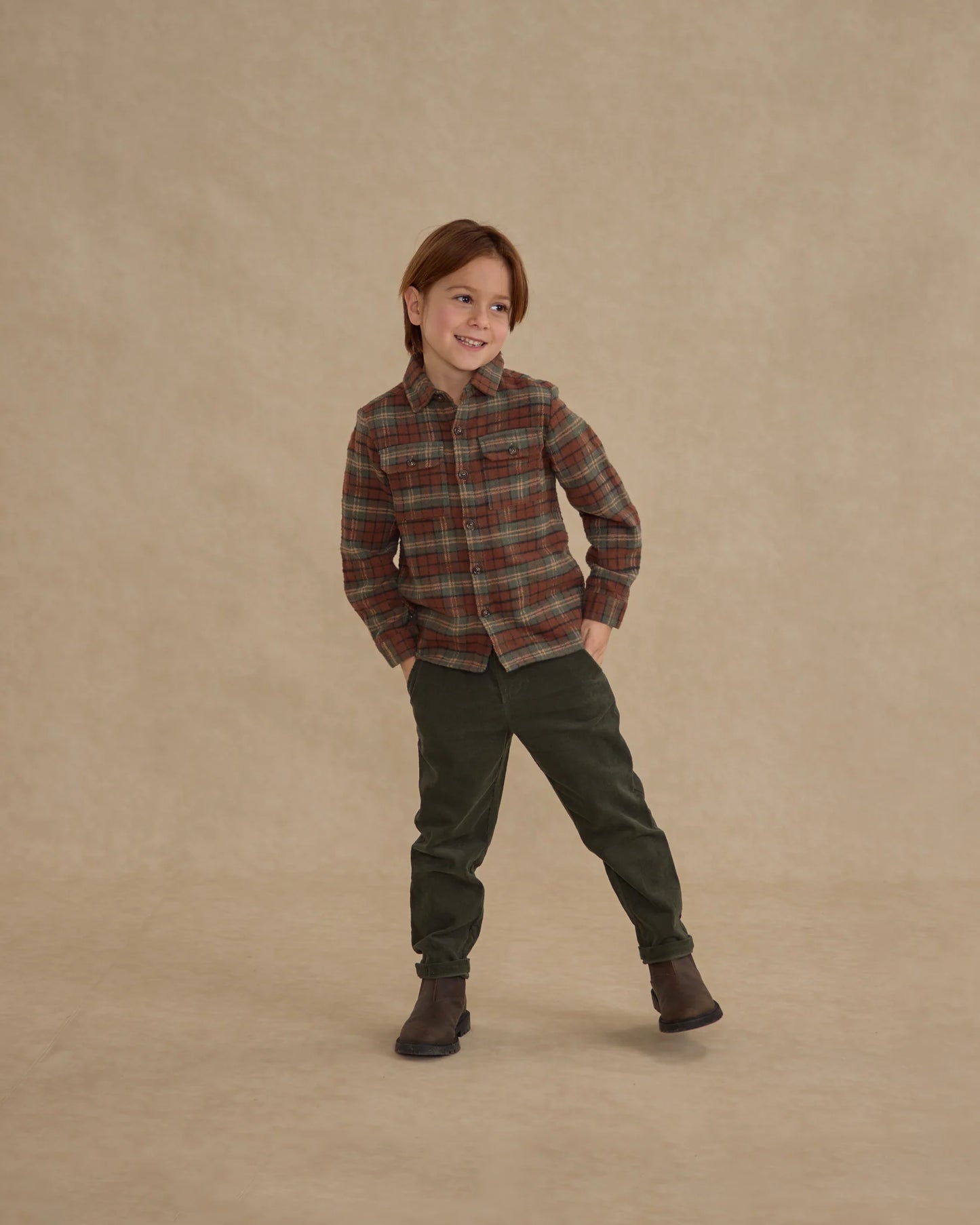 Rylee + Cru - Pocketed Flannel Shirt || Holiday Plaid