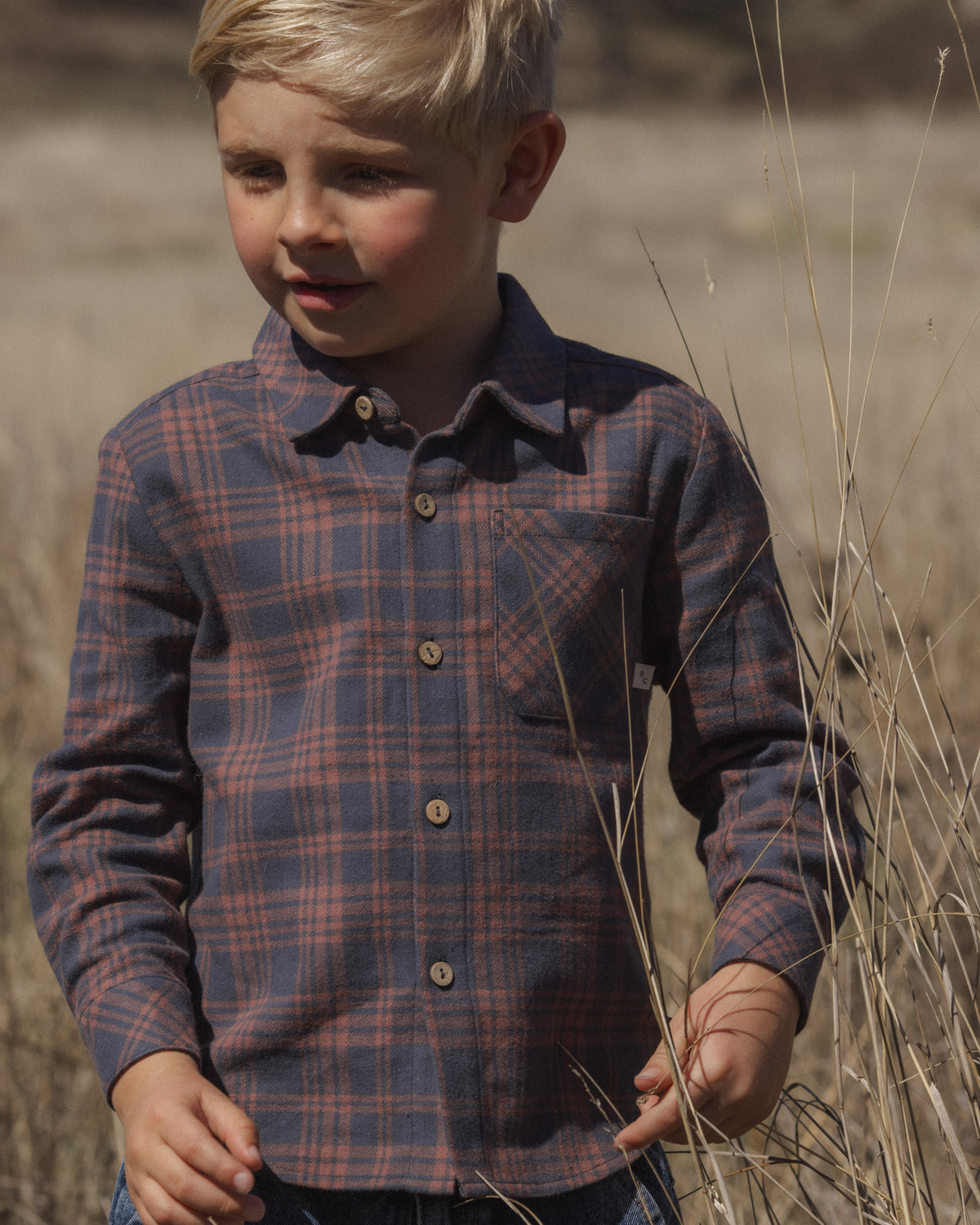 Rylee + Cru - Collared Long Sleeve Shirt || Midnight Plaid
