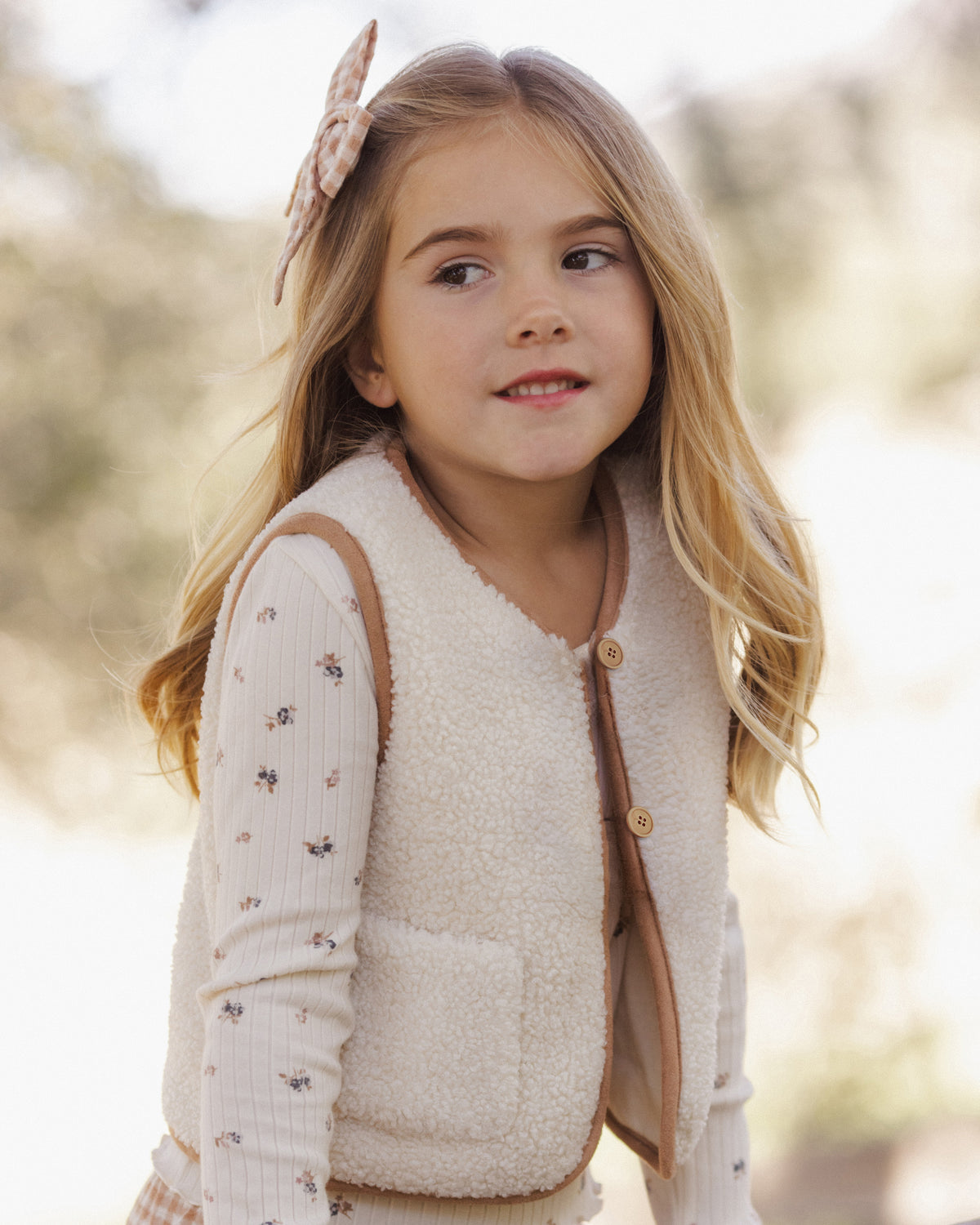 Rylee + Cru - Ribbed Long Sleeve || Natural Ditsy