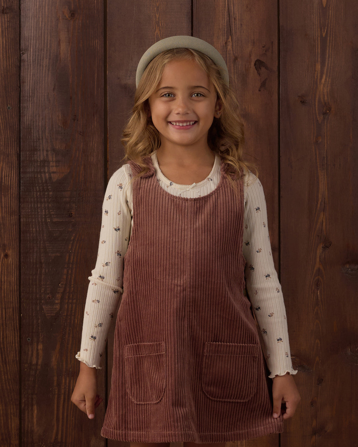 Rylee + Cru - Ribbed Long Sleeve || Natural Ditsy