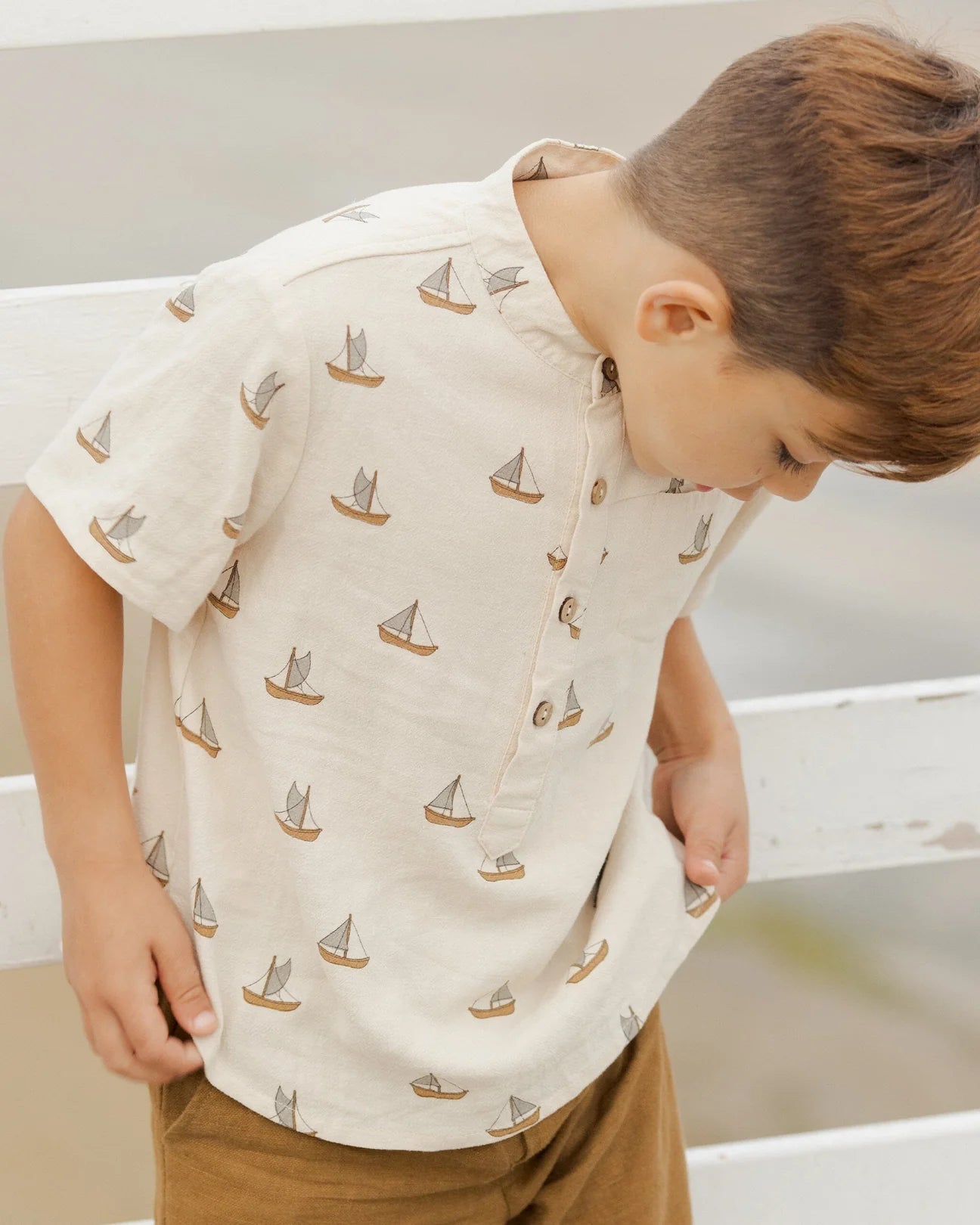 Rylee + Cru - Short Sleeve Mason Shirt | Sailboats
