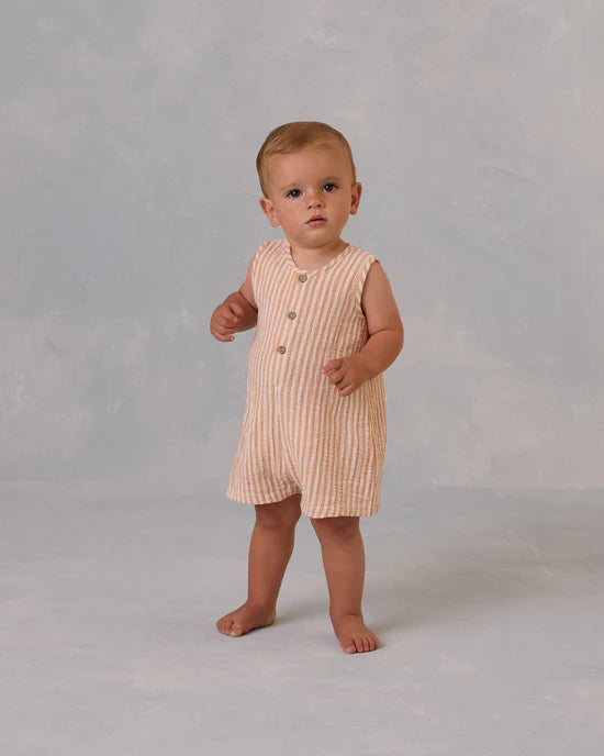 Rylee + Cru - Maverick Romper || Grapefruit Stripe