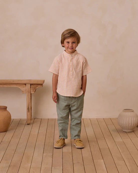 Rylee + Cru - Mason Shirt || Grapefruit Stripe