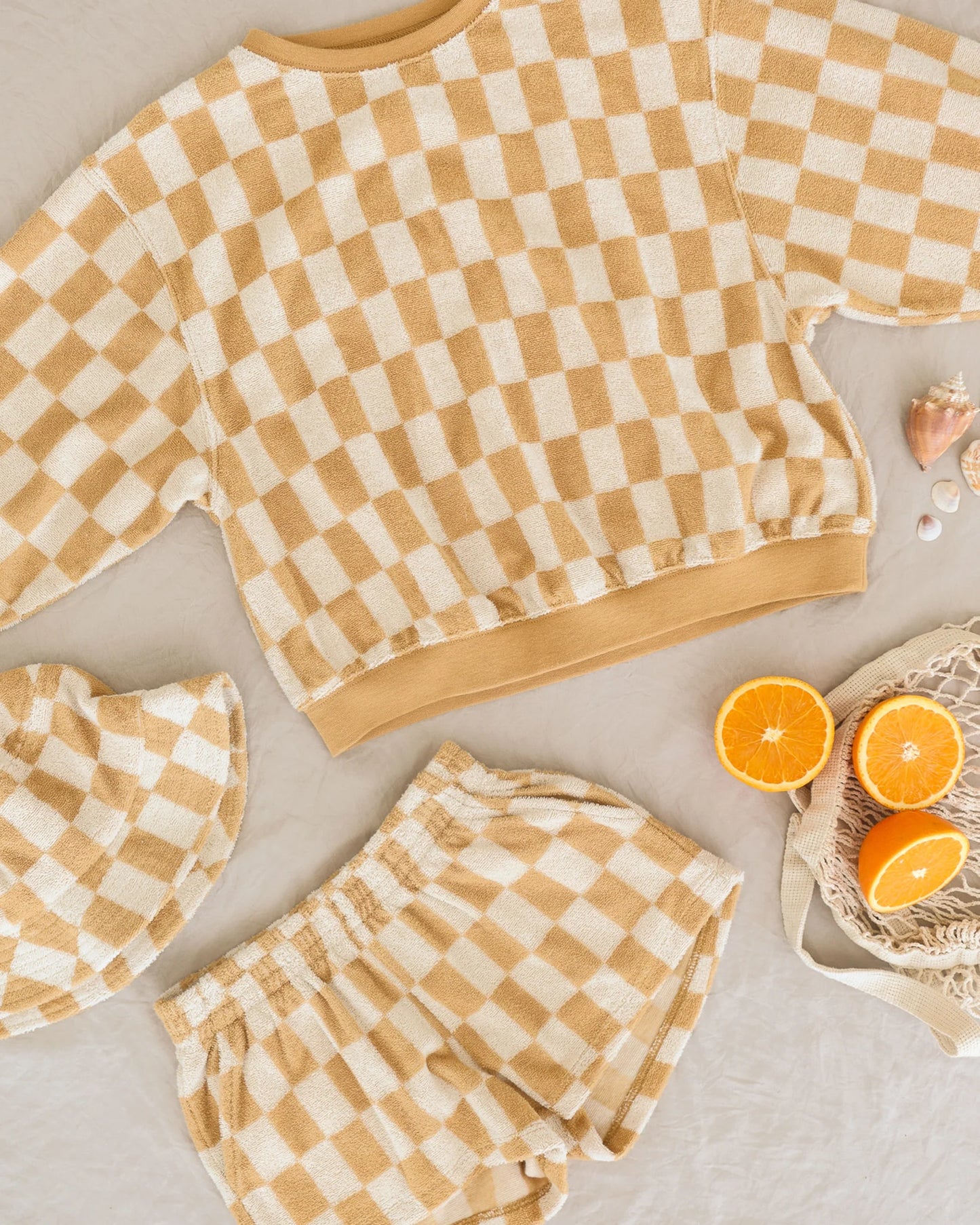 Rylee + Cru - Summer Terry Set || Marigold Check