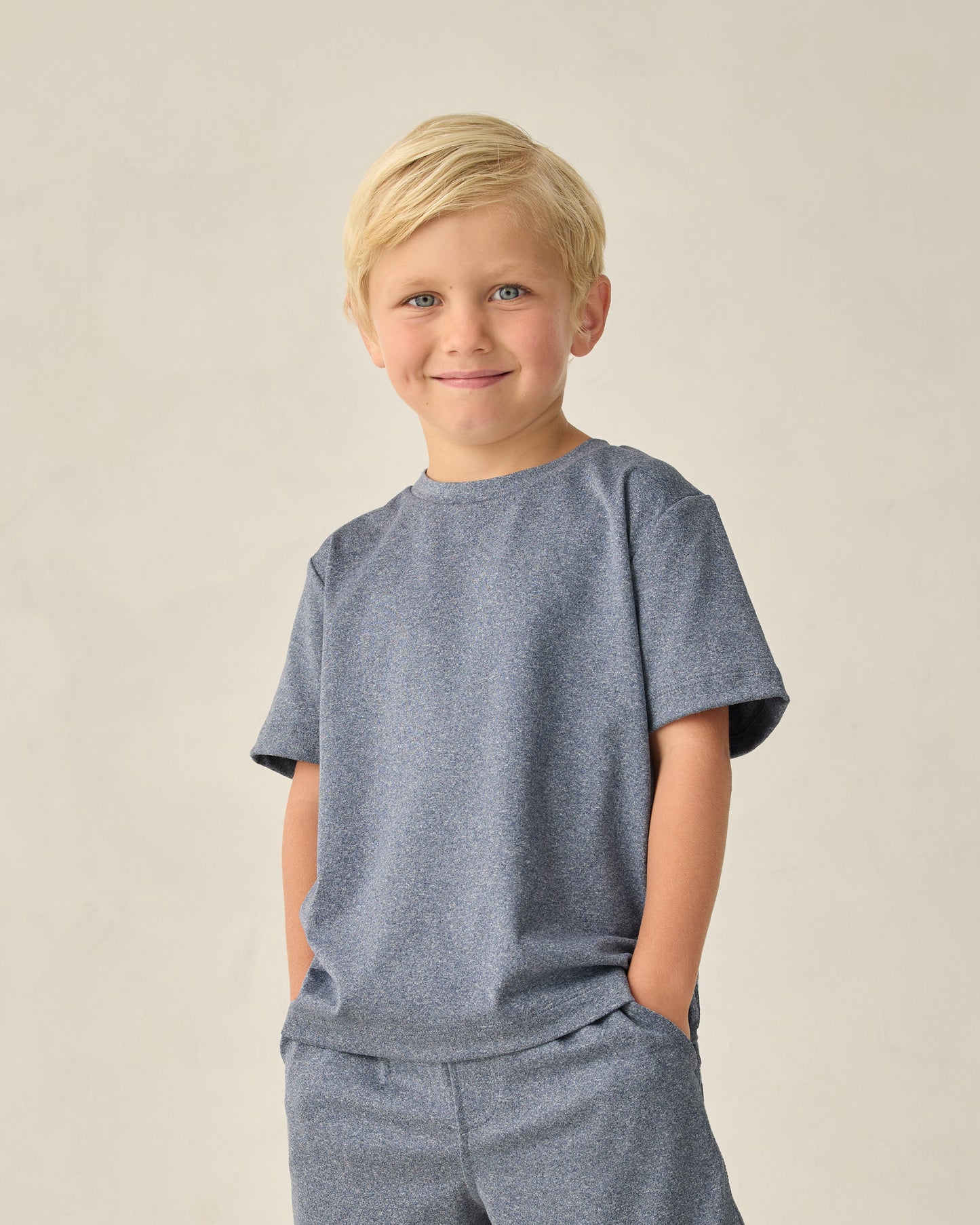 Rylee + Cru - Cove Essential Tee || Heathered Marine