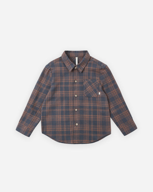 Rylee + Cru - Collared Long Sleeve Shirt || Midnight Plaid
