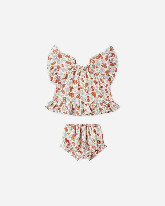 Rylee + Cru - Butterfly Top & Bloomer Set || Americana Floral
