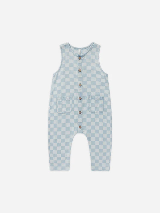 Rylee + Cru - Woven Jumpsuit | Blue Check