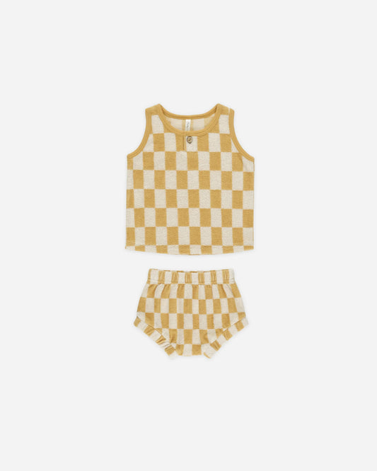 Rylee + Cru - Baby Tank Set || Marigold Check