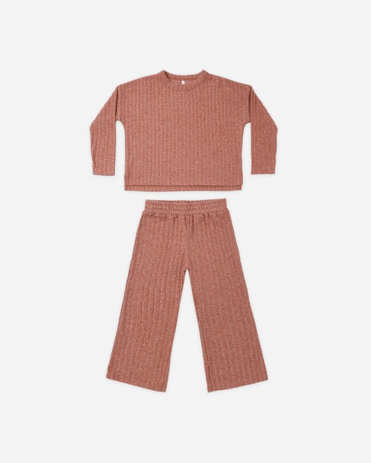 Rylee + Cru - Cozy Rib Knit Set || Ruby