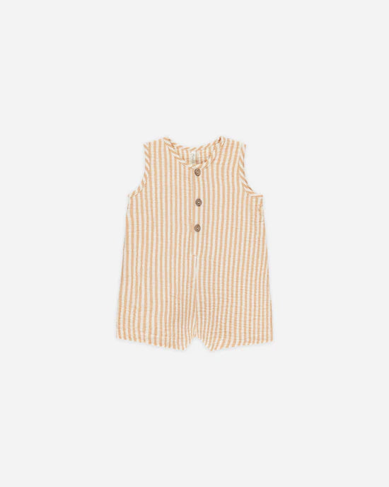 Rylee + Cru - Maverick Romper || Grapefruit Stripe