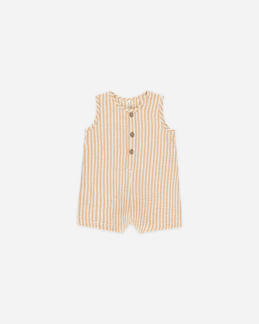 Rylee + Cru - Maverick Romper || Grapefruit Stripe