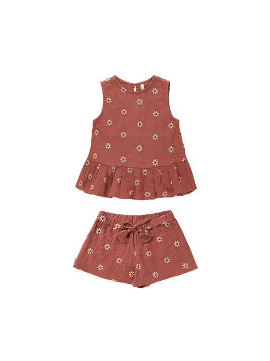Rylee + Cru - Carrie Set | Embroidered Daisy