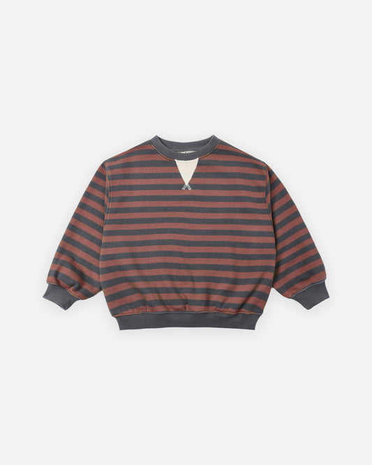 Rylee + Cru - Oversized Crew || Mulberry Stripe