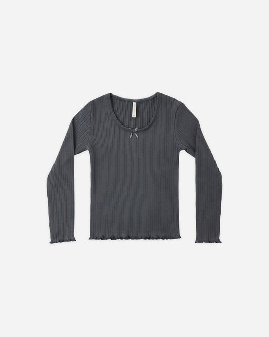 Rylee + Cru - Ribbed Long Sleeve || Midnight