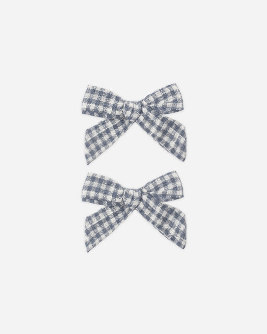 Rylee + Cru - Bows, Set of 2 || Marine Gingham