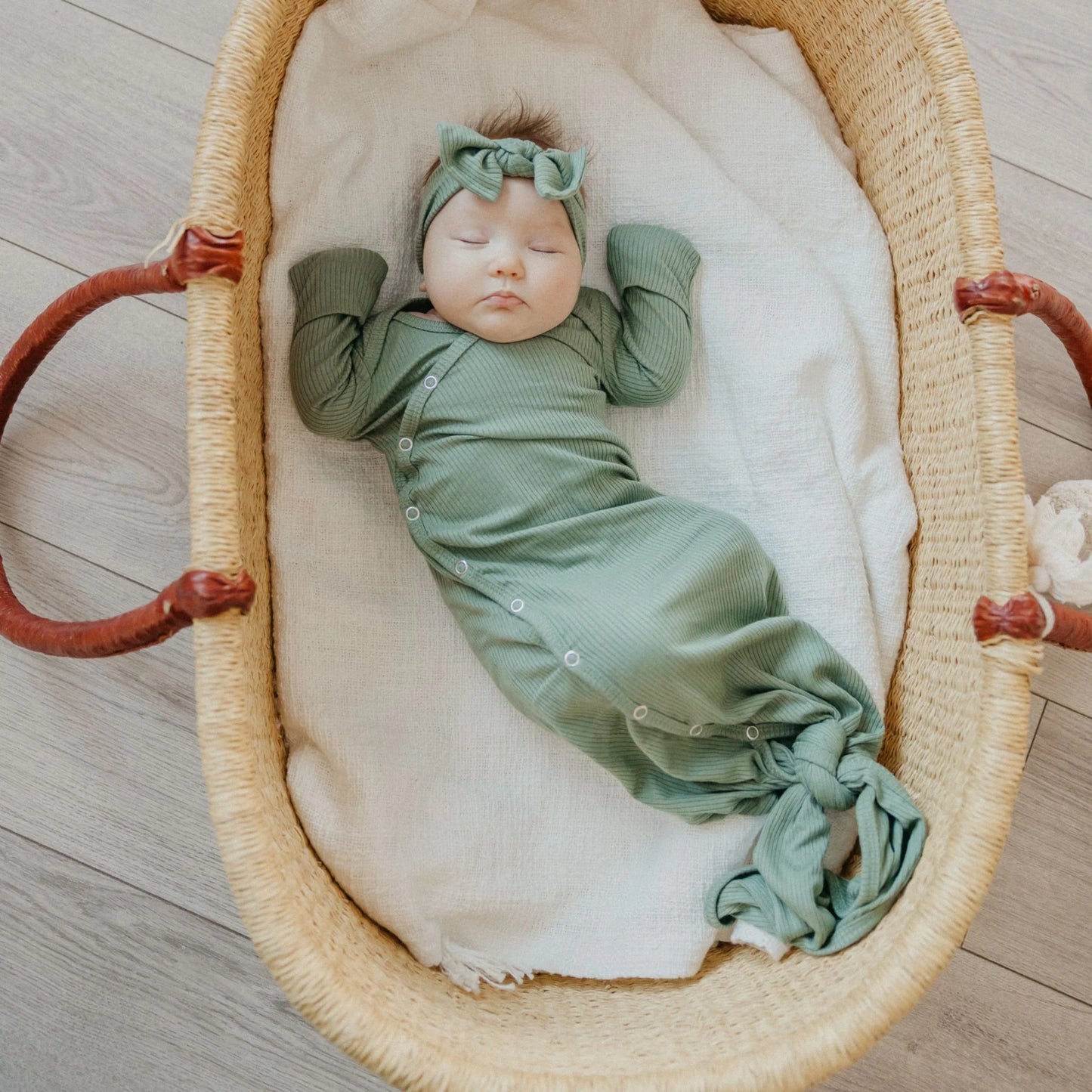 Copper Pearl - Clover Rib Knit Knotted Gown