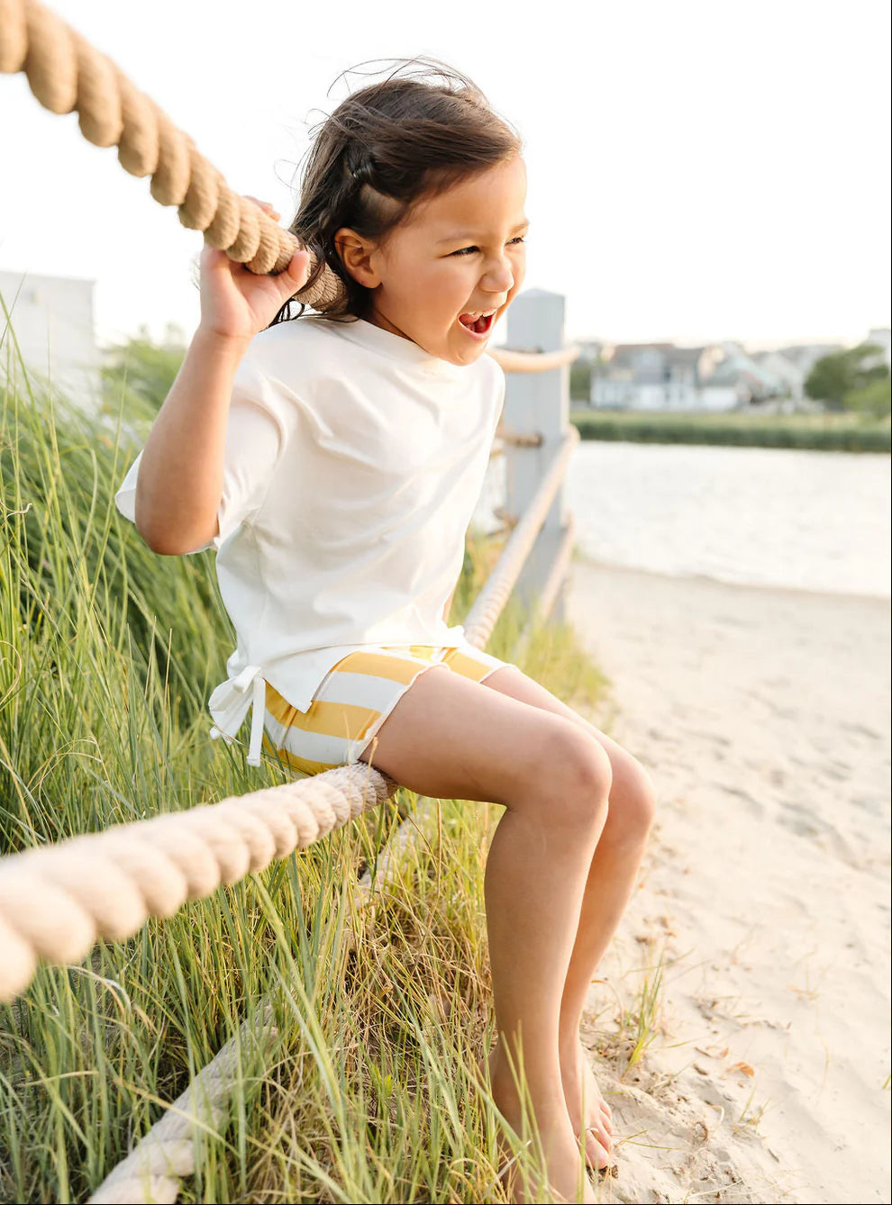 Birdie Bean - Golden Stripe Biker Shorts