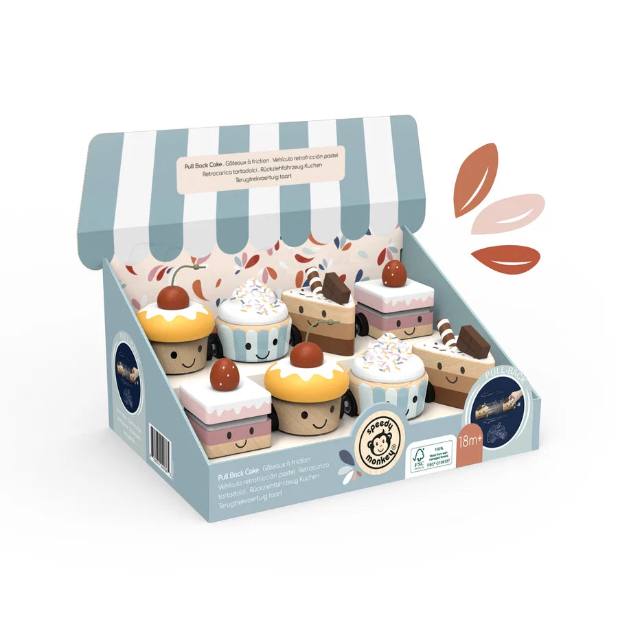 Speedy Monkey - Pull Back Toy: Cake