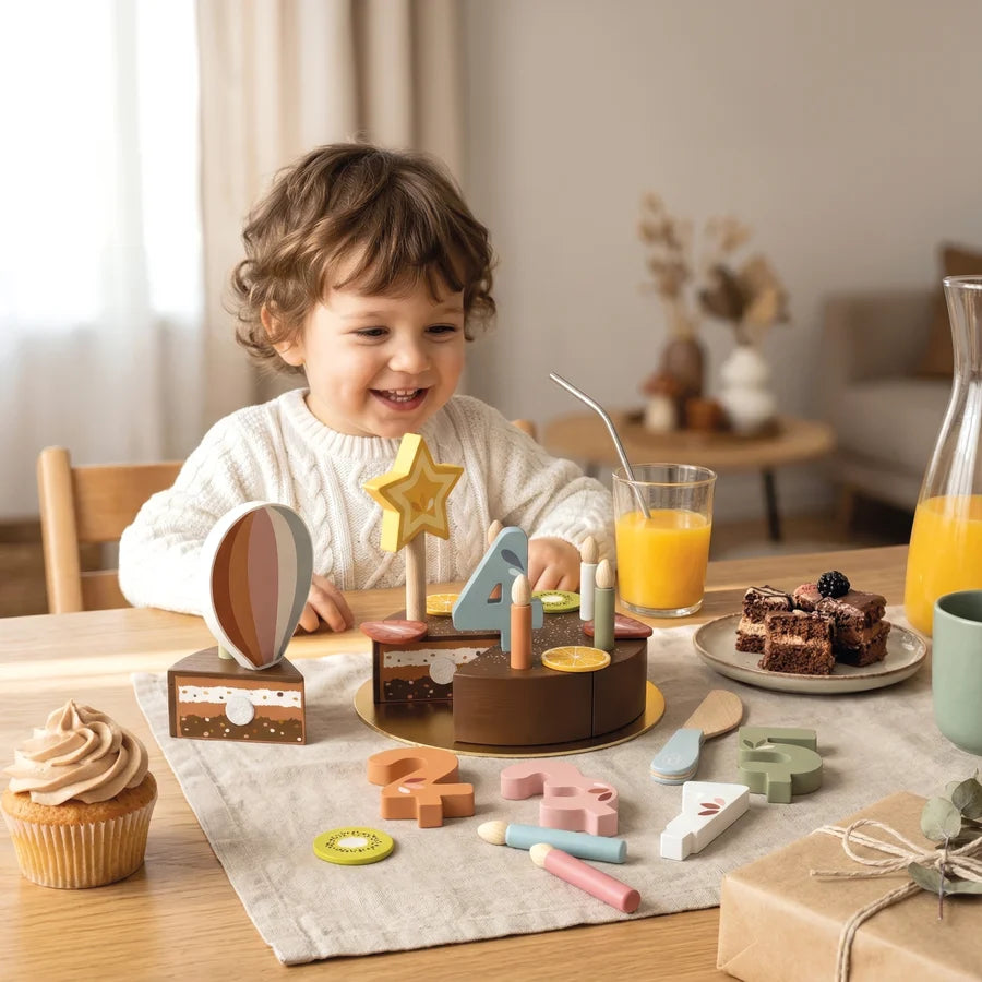Speedy Monkey - Birthday Cake Wooden Toy