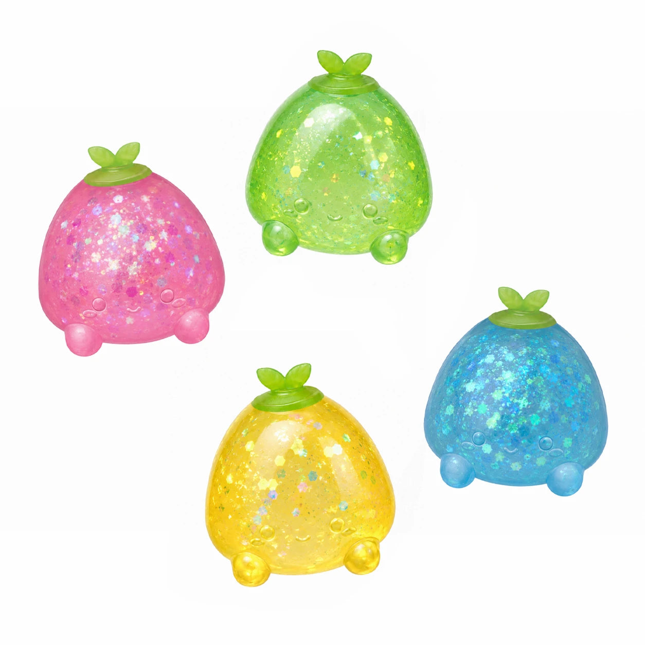 Top Trenz Inc - Super Duper Sugar Squisher - Mini GLITTER Fruits 2 Pack set | Fidget | Squish (limit 1)