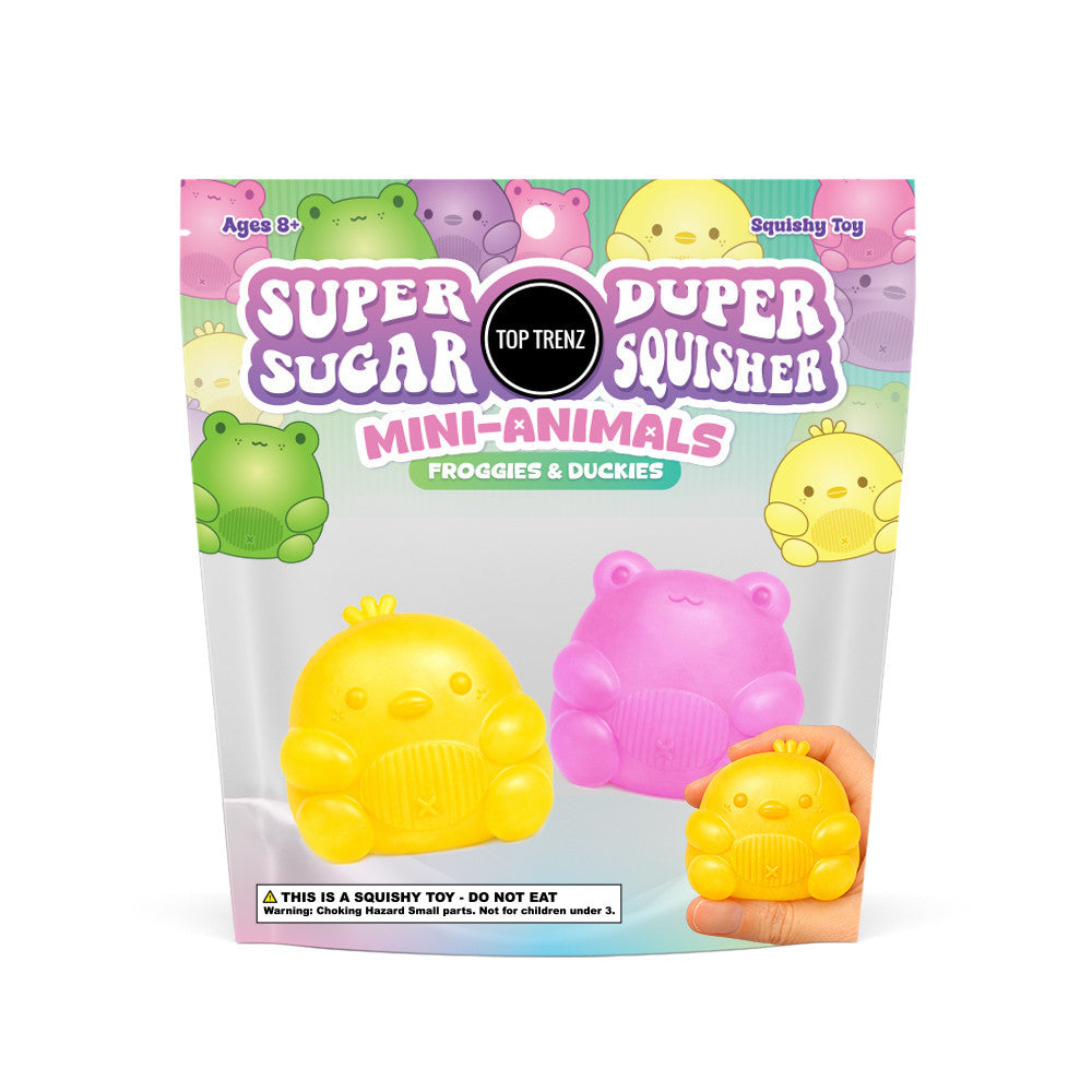 Top Trenz Inc - Super Duper Sugar Squisher - Mini Duck & Frog 2 Pack | Fidget | Squish (limit 1)