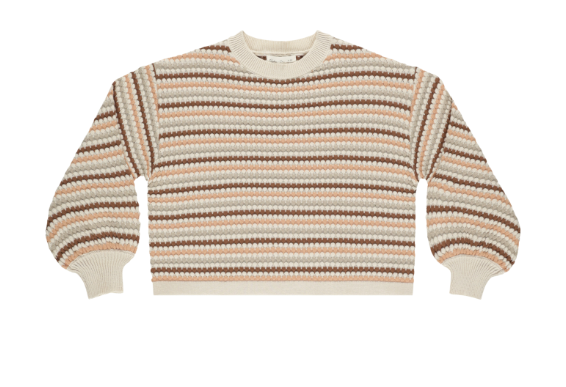 Rylee + Cru - Boxy Crop Sweater - Honeycomb Stripe