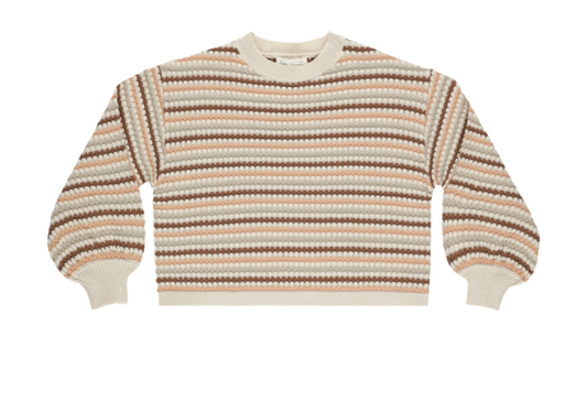 Rylee + Cru - Boxy Crop Sweater - Honeycomb Stripe