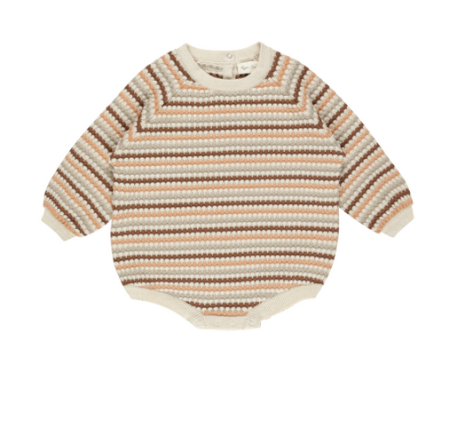 Rylee + Cru - Crewneck Romper - Honeycomb Stripe