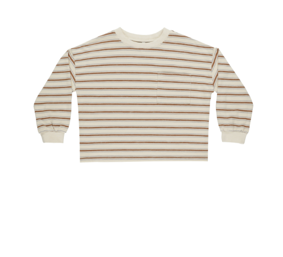 Rylee + Cru - Relaxed Long Sleeve Tee - Saddle Stripe